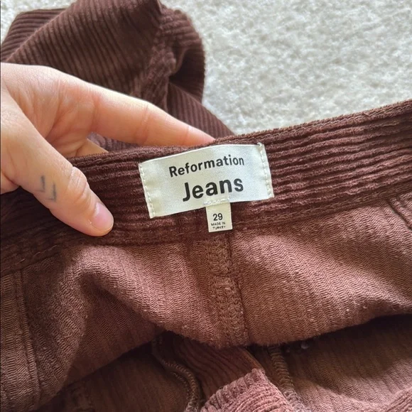 Reformation high rise corduroy pants
